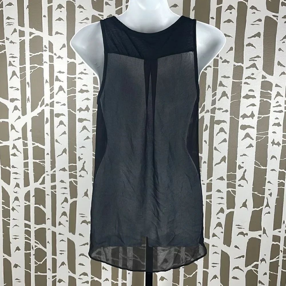 Express Black Studded Sheer Back High Low Tank Top sz S - Picture 5 of 7